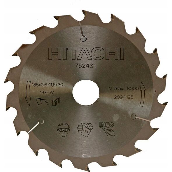 Hikoki Wood cutting disc 185x30mm HITACHI 18 teeth