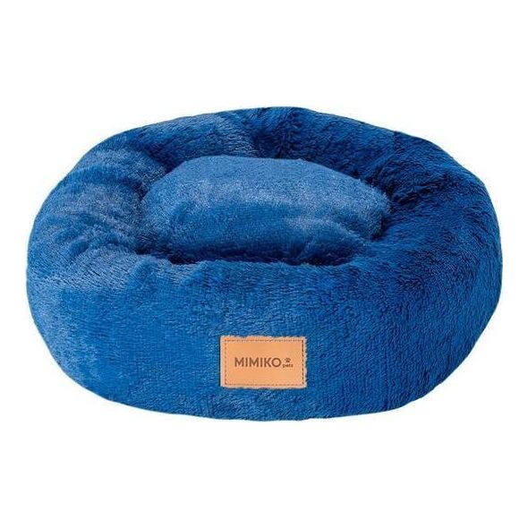 Mimikoko MIMIKO Pets Legowisko Shaggy okrągłe M 45cm chabrowe