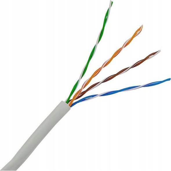 Digitus Kabel instalacyjny DIGITUS kat.5e, U/UTP, Eca, AWG24/1, PVC, 500m, szary, szpula