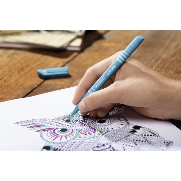 Stabilo Fineliner Stabilo Sensor 189, 0,3 mm, rød, æske a 10 stk.