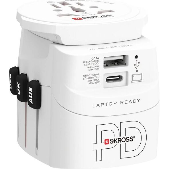 Skross Adapter podróżny PRO Light USB AC45PD
