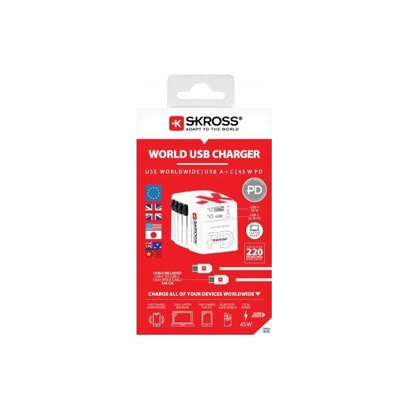 Skross Adapter podróżny World USB Charger AC45PD