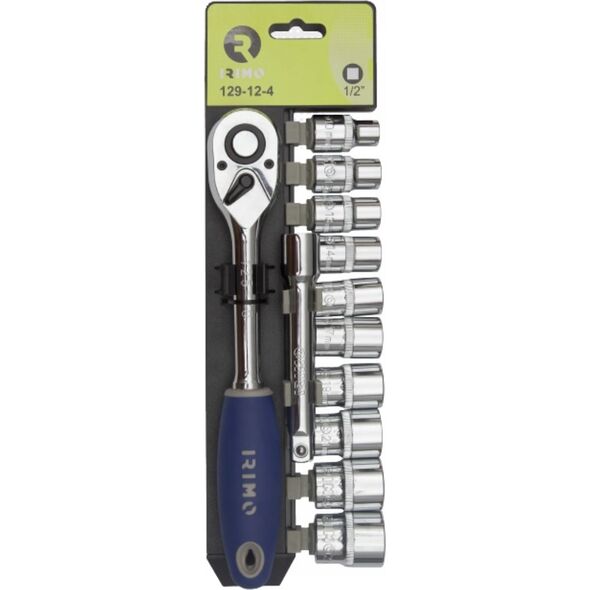 Zestaw narzędzi Bahco Terkšlės 1/2" ir galvučių rinkinys su prailgintoju 125mm.10-24mm, 12 vnt Irimo