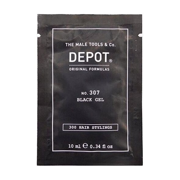 Milk Shake Depot, 300 Hair Stylings No. 307 Black, Botanical Complex, Hair Styling Gel, Temporary Coverage & Volume, Medium Hold, 10 ml For Men