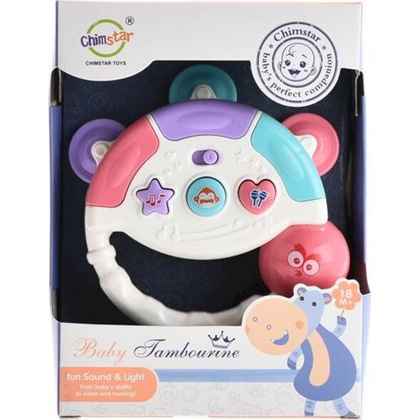 Fisher Price Grzechotka Interaktywna Tamburyn Dźwięki Kształty Muzyczna Zabawka Kolorowa