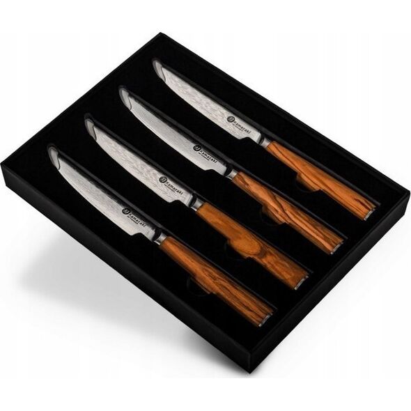 Doerr Damasko plieno peilių rinkinys kepsniams KAMAZAKI KZI001SET