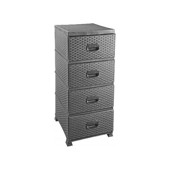 Triton Komoda RATTAN 38x45x90 szara