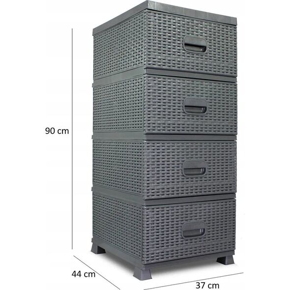 Triton Komoda RATTAN 38x45x90 szara
