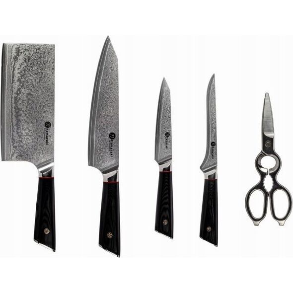 Blaumann Damasko plieno peilių rinkinys su stovu KAMAZAKI KZI004SET