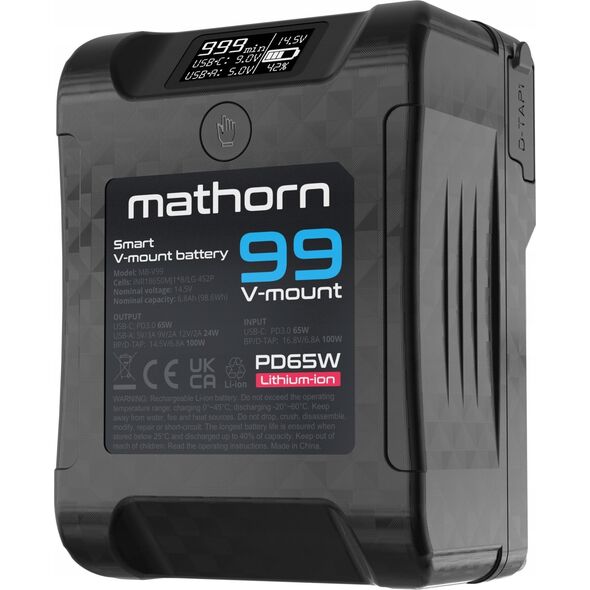 Akumulator Canyon Bateria Mathorn MB-V99 6800mAh PD65W OLED USB-C 99Wh V-mount