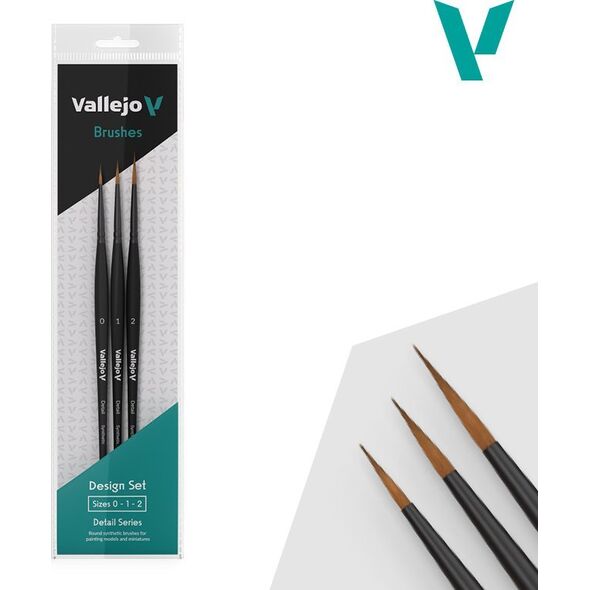 Winsor & Newton Brush design set synthetic hair (sizes 0, 1, 2)