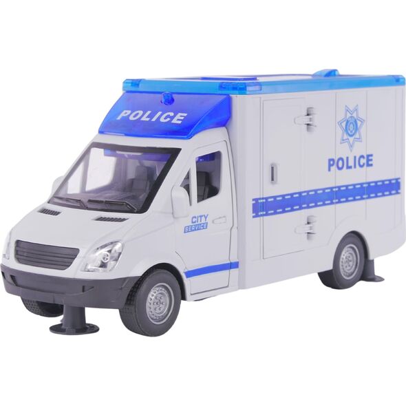 LeanToys Ciężarówka Karetka Policyjna Policja Nosze Otwierane Drzwi Dźwięk Światło
