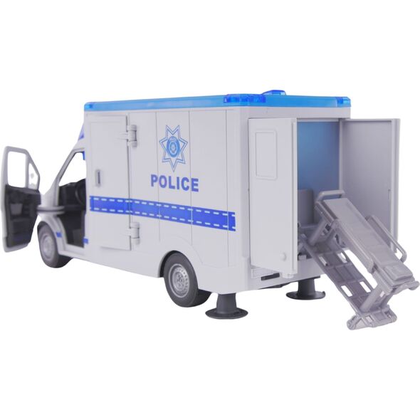 LeanToys Ciężarówka Karetka Policyjna Policja Nosze Otwierane Drzwi Dźwięk Światło