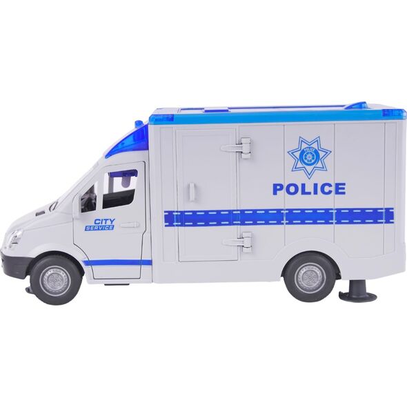 LeanToys Ciężarówka Karetka Policyjna Policja Nosze Otwierane Drzwi Dźwięk Światło