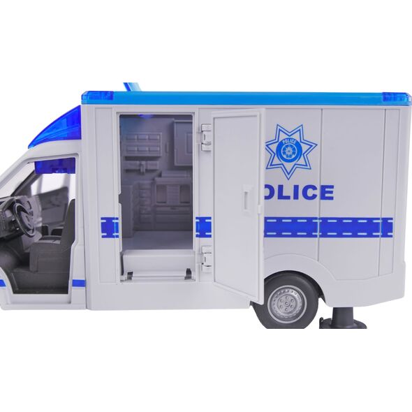 LeanToys Ciężarówka Karetka Policyjna Policja Nosze Otwierane Drzwi Dźwięk Światło