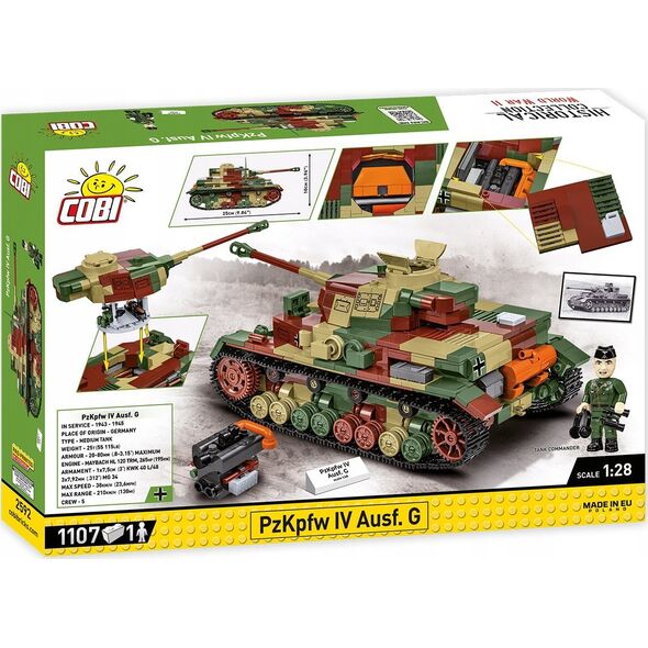 Cobi COBI 2592 Historical Collection WWII Czołg Panzerkampfwagen PzKpfw IV Ausf. G 1107 klocków