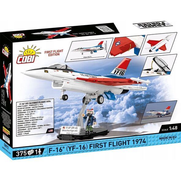 Cobi COBI 5892 Armed Forces Samolot myśliwsko-szturmowy F-16 (YF-16) First Flight 1974 375 klocków