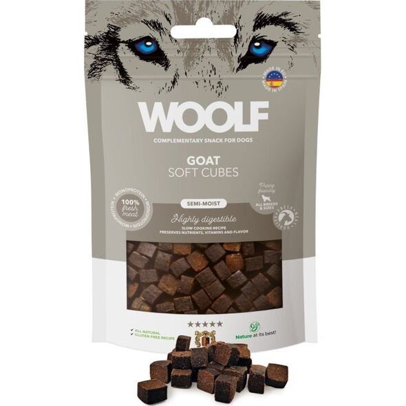 WOOLF  Przysmak dla psa Woolf Soft Cubes Goat Monoprotein 100g