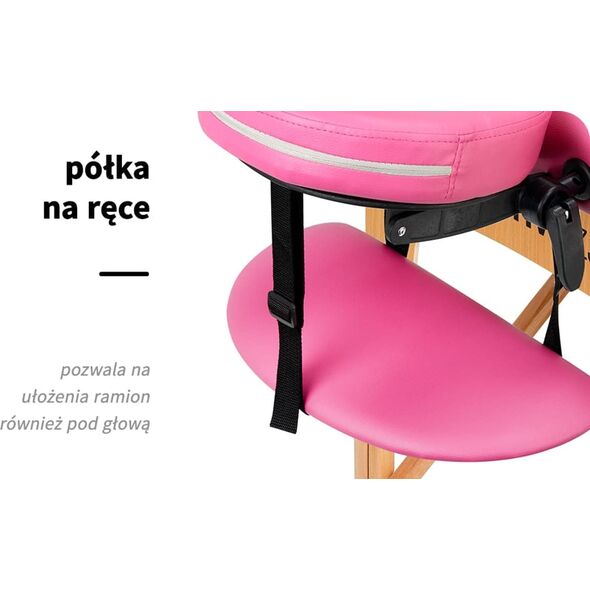 Activeshop Stół składany do masażu drewniany Komfort Activ Fizjo 2 segmentowe róż