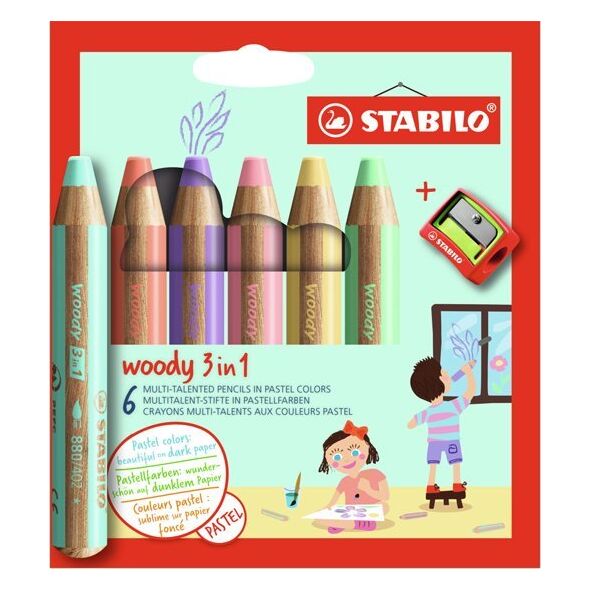 Stabilo STABILO woody 3 in 1, Assorted colours, 6 pc(s)