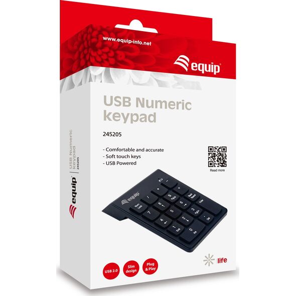 Kalkulator Equip Equip 245205 klawiatura numeryczna Uniwersalne USB Czarny