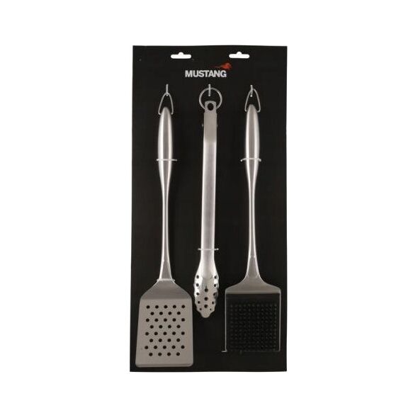 Mustang MUSTANG BBQ TOOLS 3PCS STAINLESS STEEL