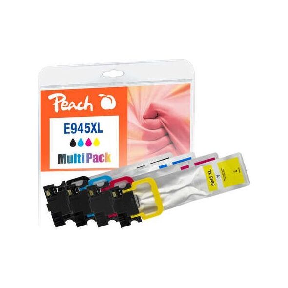 Tusz Peach Peach 320964 nabój z tuszem 4 szt. Zamiennik Wysoka (XL) wydajność Czarny, Cyjan, Purpurowy, Żółty
