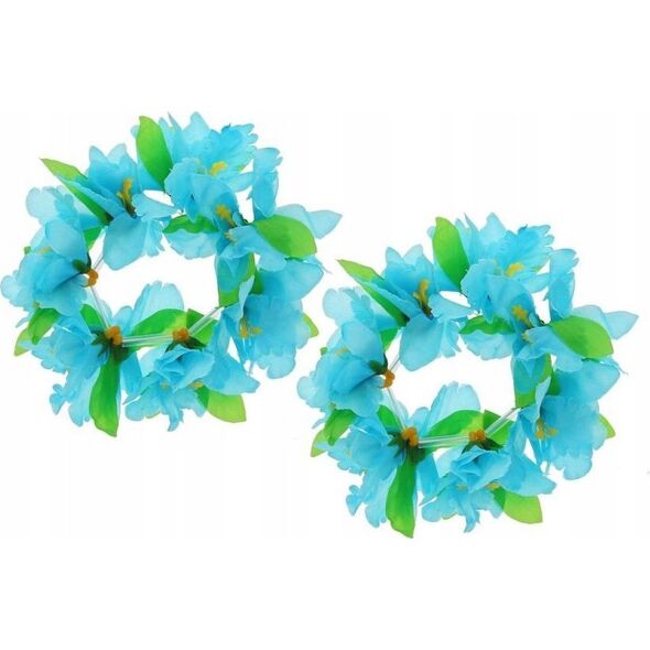 Party Deco Bransoletki hawajskie niebiesko-zielone 2szt