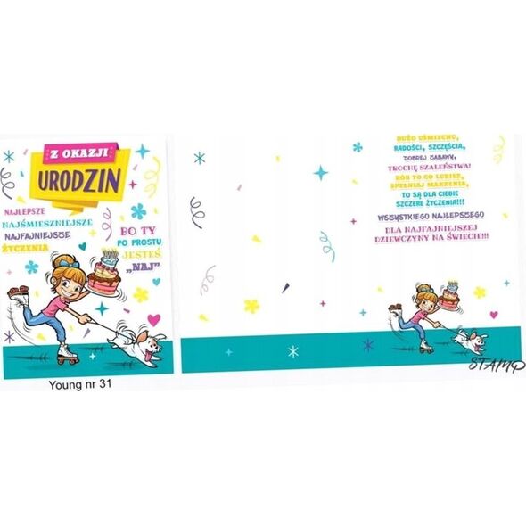 Stamp Karnet Young B6 + koperta wzór nr 31 Urodziny