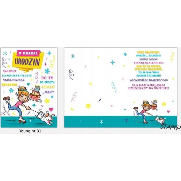 Stamp Karnet Young B6 + koperta wzór nr 31 Urodziny