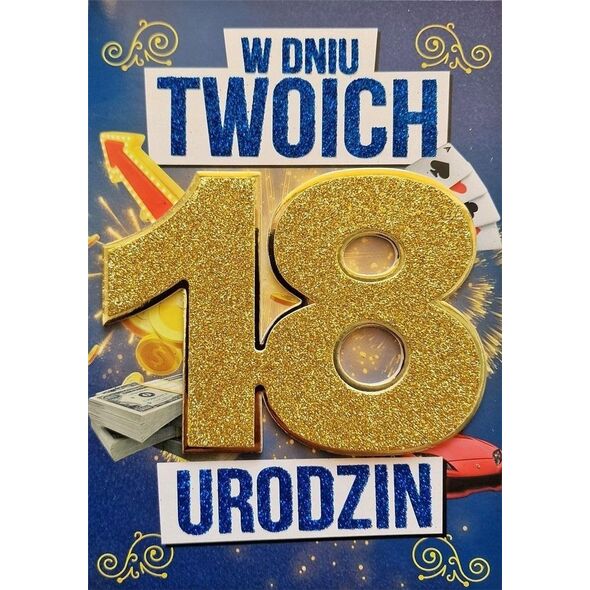 Teka Karnet Urodziny 18 męskie