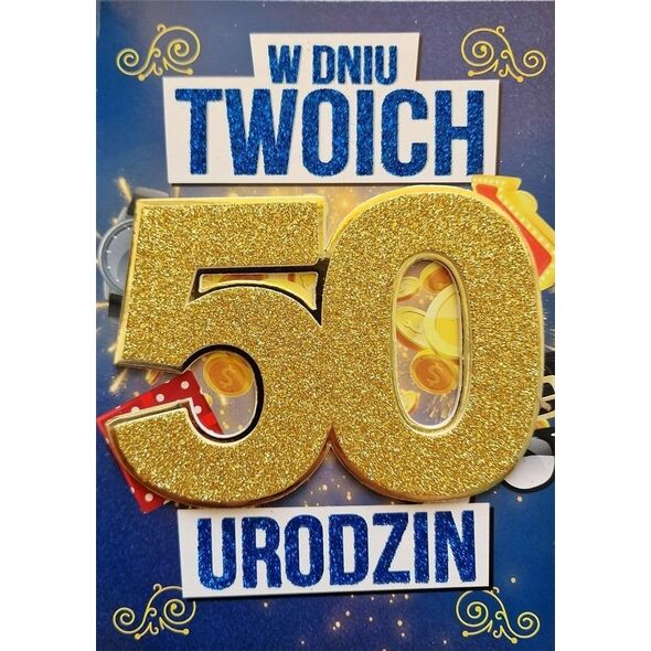 Teka Karnet Urodziny 50 męskie