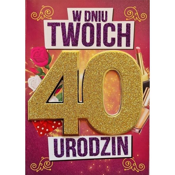 Yeku Karnet Urodziny 40 damskie