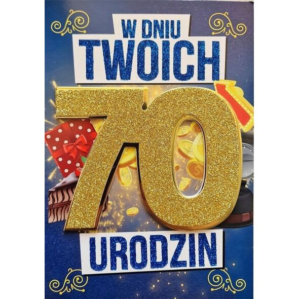 Yeku Karnet Urodziny 70 męskie