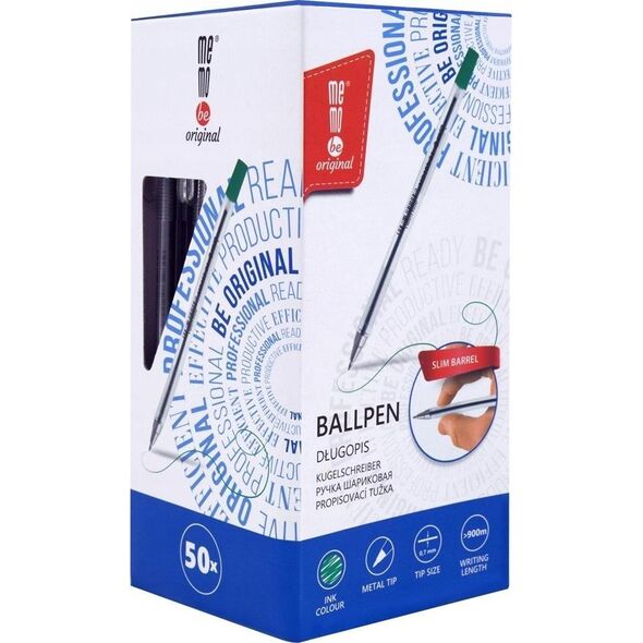 MemoBe Długopis biurowy 0,7mm zielony (50szt) MemoBe