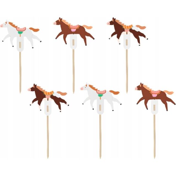 Party Deco Dekoracje do muffinek konie 13cm 6szt