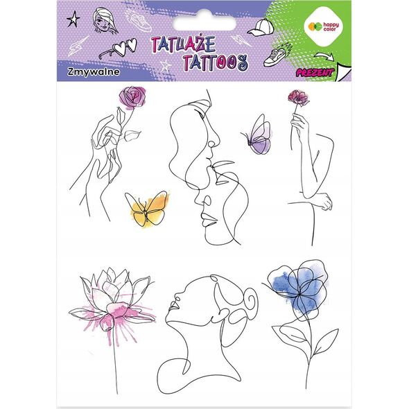 BaByliss Tatuaże zmywalne Llineart + Aquarella HAPPY COLOR