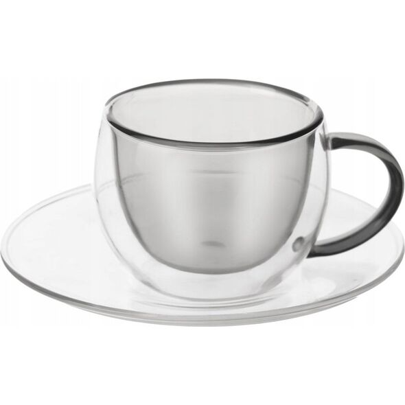 Orion Filiżanki termiczne ze spodkiem z podwójną ścianką do kawy espresso DOUBLE 90 ml 2 szt.