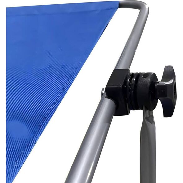 Enero LEŻAK SKŁADANY PLAŻOWY Z DASZKIEM NA KÓŁKACH 116x62x60-90CM NIEBIESKI