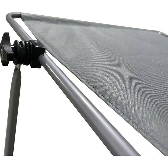 Enero LEŻAK SKŁADANY PLAŻOWY Z DASZKIEM NA KÓŁKACH 116x62x62-90CM SZARY