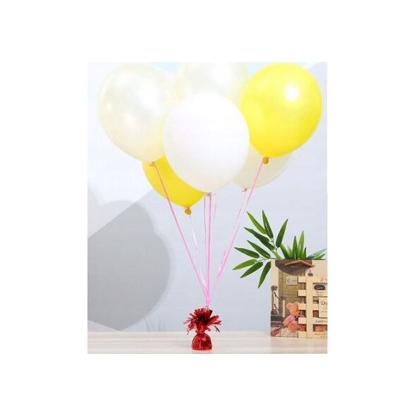 PartyDeco Ciężarek do balonów foliowy różowe złoto 4szt