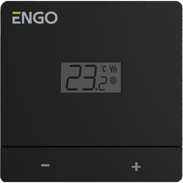 Engo Engo przewodowy regulator temperatury, czarny zasilanie bateryjne EASYBATB