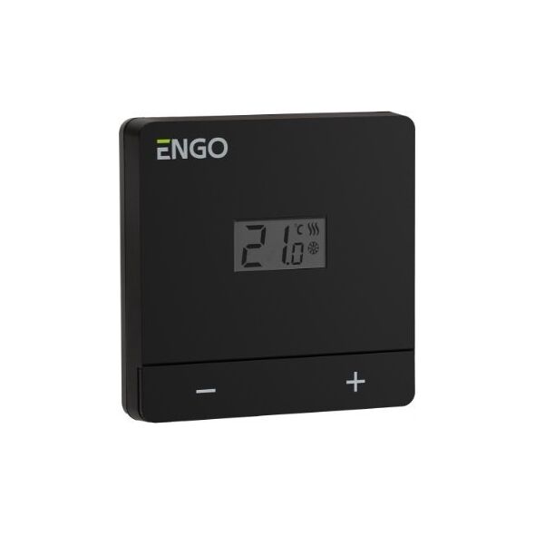 Engo Engo przewodowy regulator temperatury, czarny zasilanie bateryjne EASYBATB