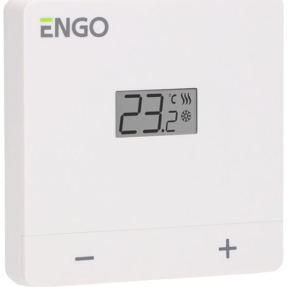 Engo Engo przewodowy regulator temperatury, biały zasilanie bateryjne EASYBATW