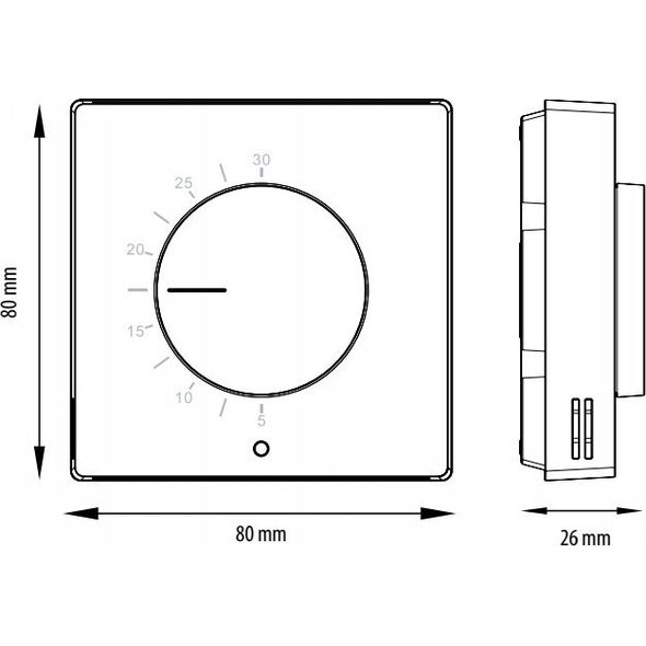 Engo Engo regulator temperatury przewodowy SIMPLE z pokrętłem, 230V, czarny ESIMPLE230B
