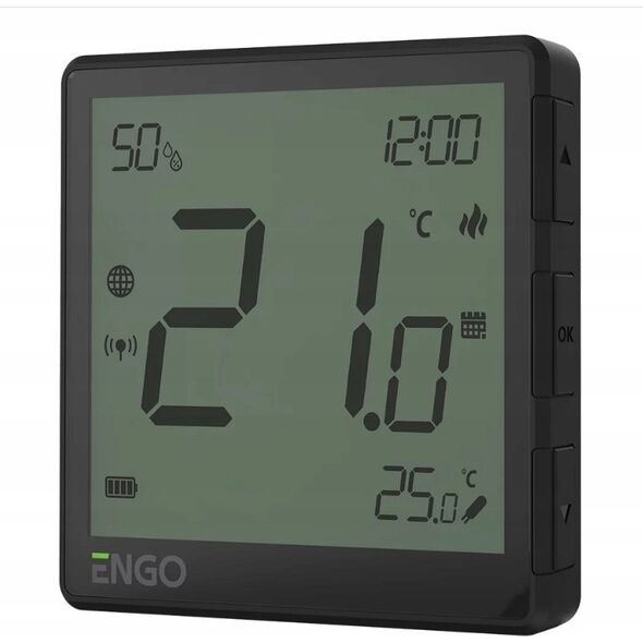 Engo Engo natynkowy, alumulatorowy, internetowy regulator temperatury ZigBee, czarny EONEBATB