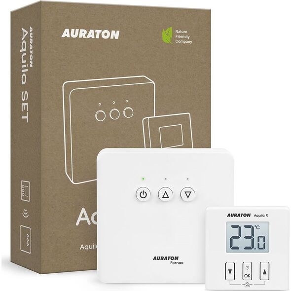Auraton AURATON Aquila SET - Dobowy, bezprzewodowy regulator temperatury ze sterownikiem urządzenia grzewczego (zestaw), (następca modelu 200RT)