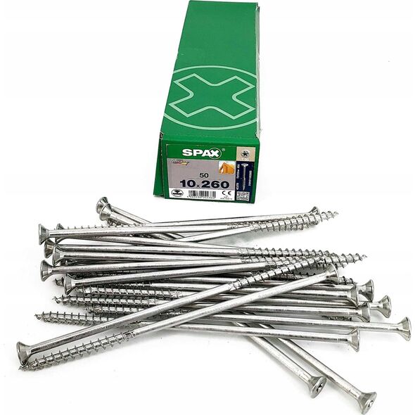 Bagpanel-skruer 159718 10 mm 260 mm T-profil Stål Galvaniseret, Gul kromatiseret 25 ST