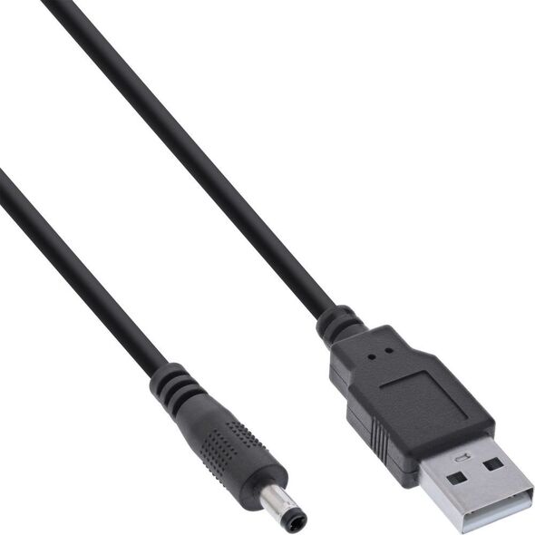 InLine InLine® USB DC power adapter cable, USB A male plug to DC plug 4.0x1.70mm, black, 1m