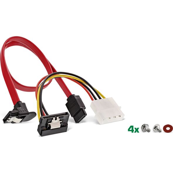 InLine InLine® HDD/SSD mounting frame SET with SATA and power cable, angled, with screws